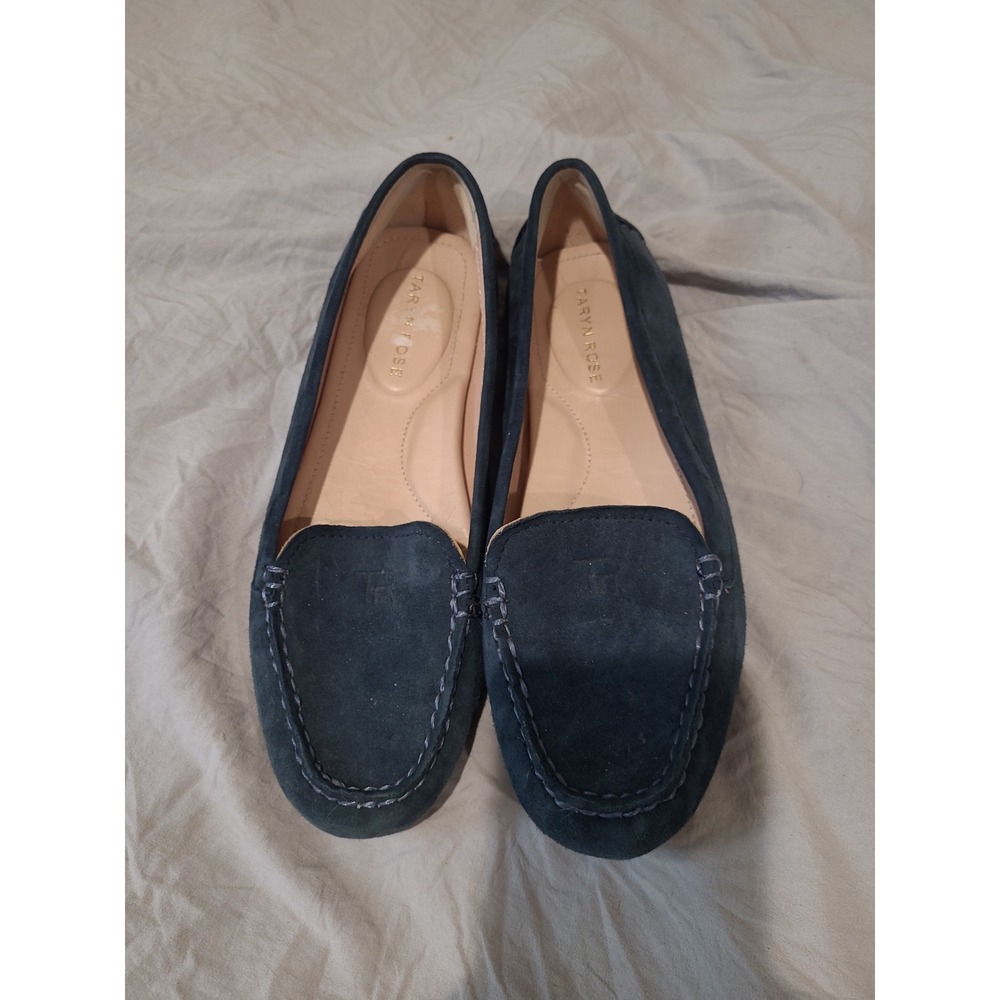 Taryn Rose Karen Navy Blue Suade Driving Loafer comfort‎ insole Women SZ 7.5B